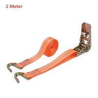 Sangle d'arrimage à cliquet orange en polyester avec crochet métallique, longueur de 1 à 6 m