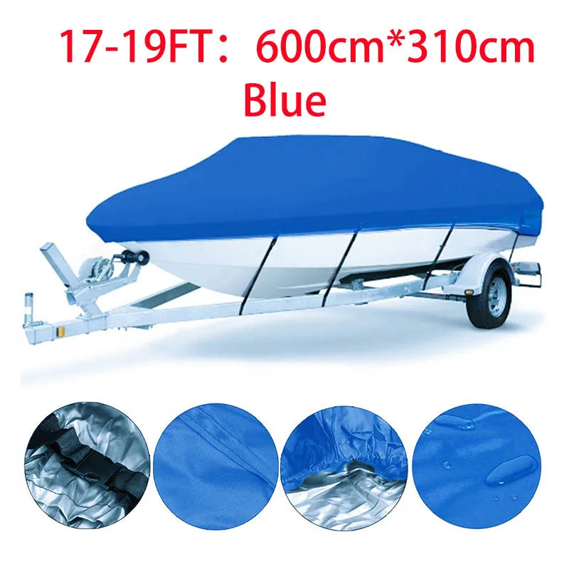 Housse bateau remorquable imperméable polyester 190T, 3 coloris, pour bateau de 3,35 à 6,71 m