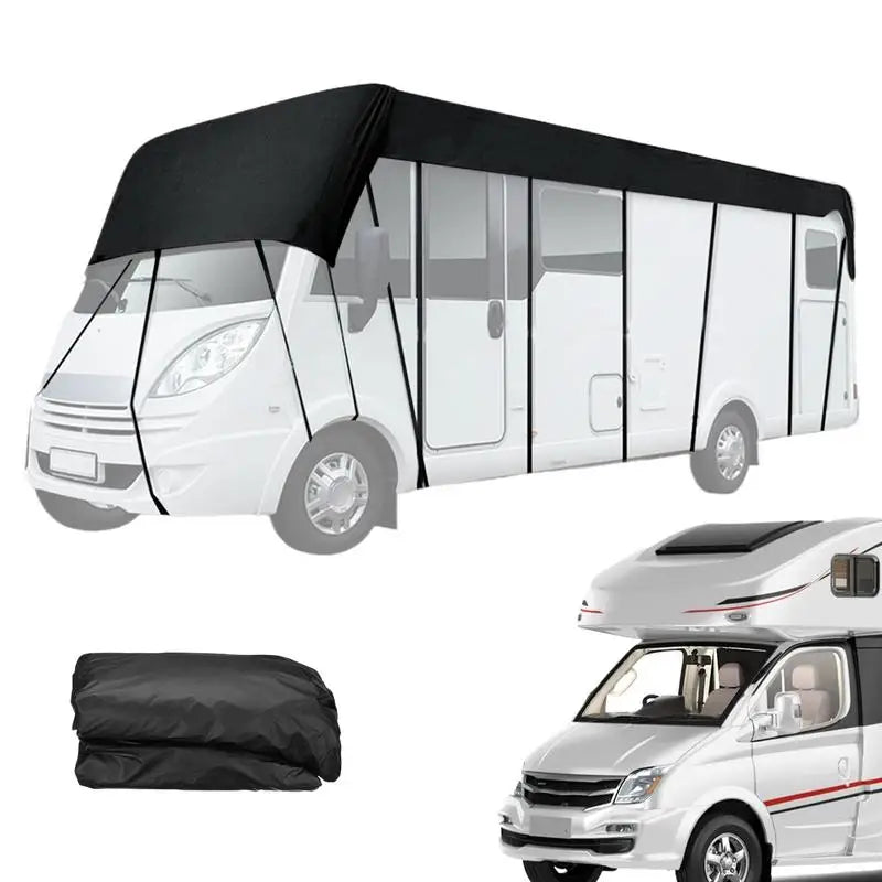 Housse de toit pour camping-car et caravane Oxford 210D, noire ou argent, 500 à 750 cm