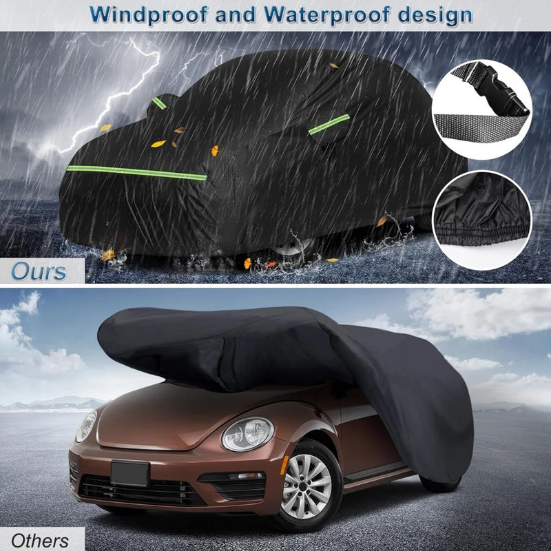 Housse voiture pour Volkswagen New Beetle 1998-2022, noire, polyester 210T imperméable