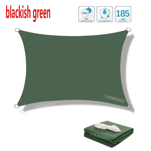 Voile d'ombrage rectangulaire imperméable en polyester 300D, anti-UV, 10 tailles