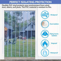 Bande de rideau PVC souple transparente 2 m x 18 cm, coupe-vent pour porte