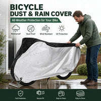Housse vélo extérieur en Oxford 210D noir et argent, imperméable et anti-UV, 170 ou 180 cm