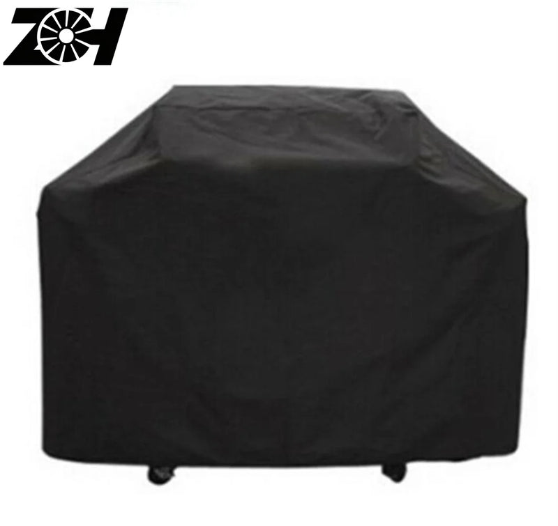 Housse de barbecue extérieur imperméable en polyester noir, 7 tailles du rond au grand chariot