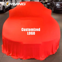 Housse de dévoilement de voiture personnalisable avec votre logo ou votre texte, tissu extensible, usage intérieur