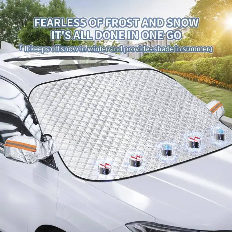 Protection pare-brise voiture givre et neige, imperméable, 2 tailles avec ou sans aimants