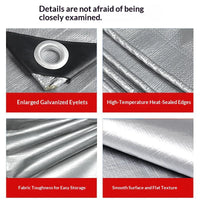 Bâche de camion argentée double face imperméable à œillets renforcés, 3 tailles