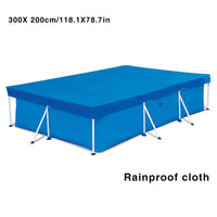 Couverture de piscine rectangulaire bleue d'hiver en polyester tissé, anti-feuilles et anti-poussière, 3 tailles