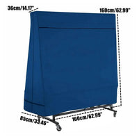 Housse de table de ping-pong repliée bleue, Oxford imperméable, 160 x 160 x 85 cm