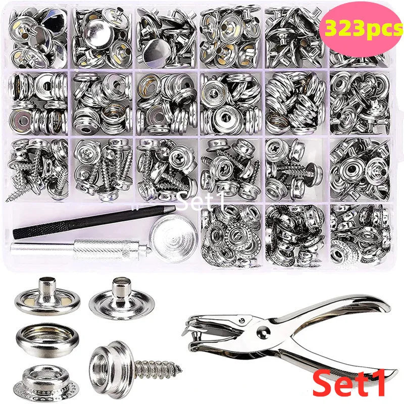 Kit de boutons-pression inox pour bâche et housse de bateau, de 50 à 80 jeux