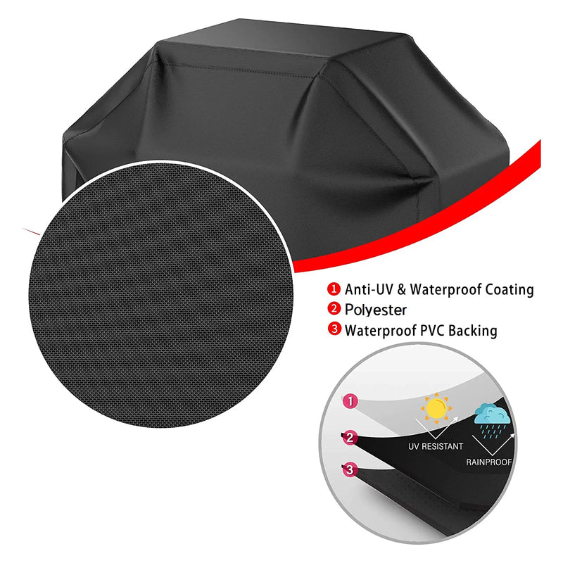 Housse barbecue polyester noire imperméable et coupe-vent, 5 tailles, rond ou à gaz