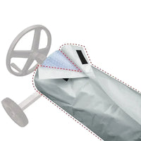 Housse enrouleur bâche piscine polyester enduit d'argent, 3 coloris, 490 à 730 cm