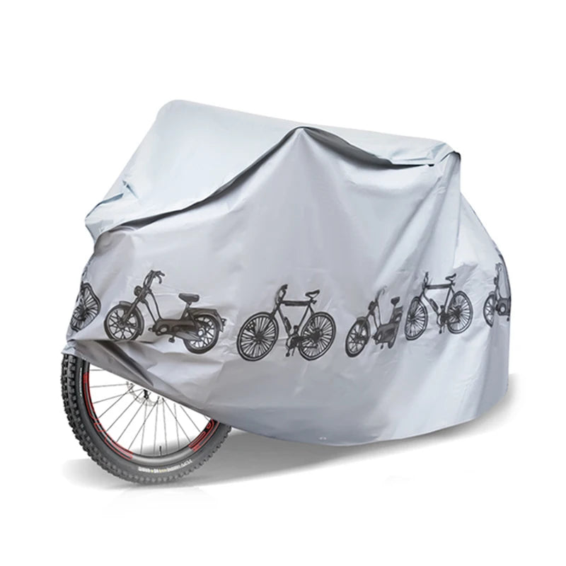 Housse de pluie pour vélo en PEVA avec bande auto-agrippante coupe-vent, anti-UV, grise ou noire