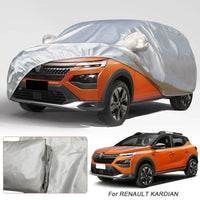 Housse voiture pour Renault Kardian, taffetas de polyester argenté anti-UV avec sac de rangement