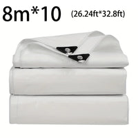 Bâche blanche imperméable en polyéthylène 0,3 mm, abri solaire et jardin, 19 tailles