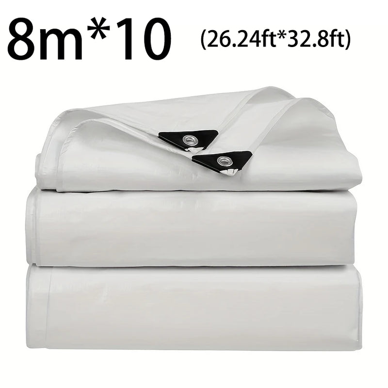 Bâche blanche imperméable en polyéthylène 0,3 mm, abri solaire et jardin, 19 tailles