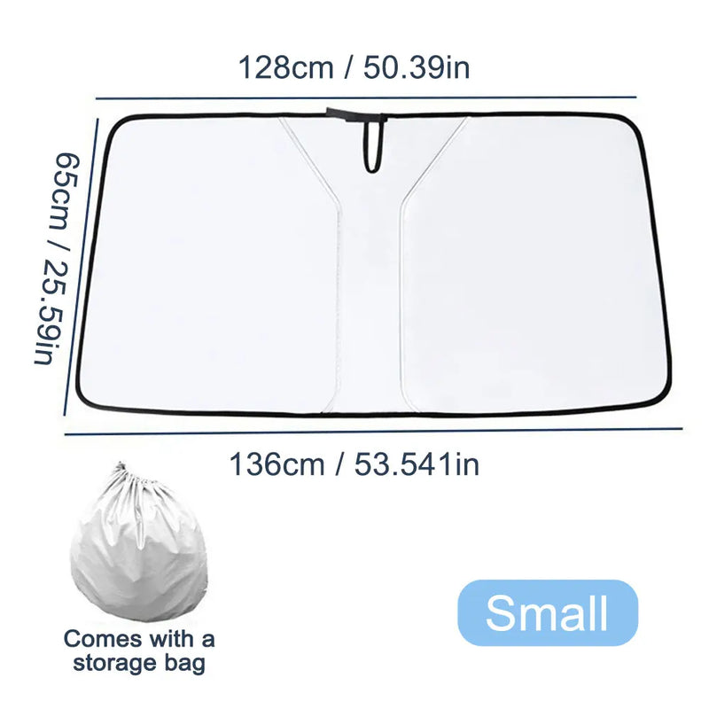 Pare-soleil pare-brise voiture argenté, 2 tailles, 128 x 65 ou 132 x 80 cm