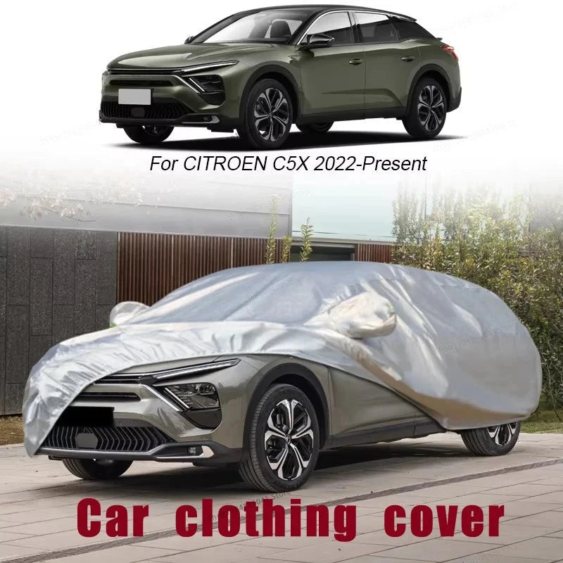 Housse voiture pour Citroën C3 Aircross (depuis 2019), Oxford argenté imperméable et anti-UV