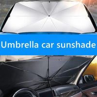 Pare-soleil de voiture rétractable en parapluie pour pare-brise avant, 2 tailles, argenté et noir