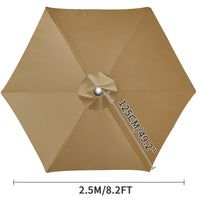 Toile de remplacement parasol 6 ou 8 baleines, imperméable anti-UV, Ø 2 à 3 m