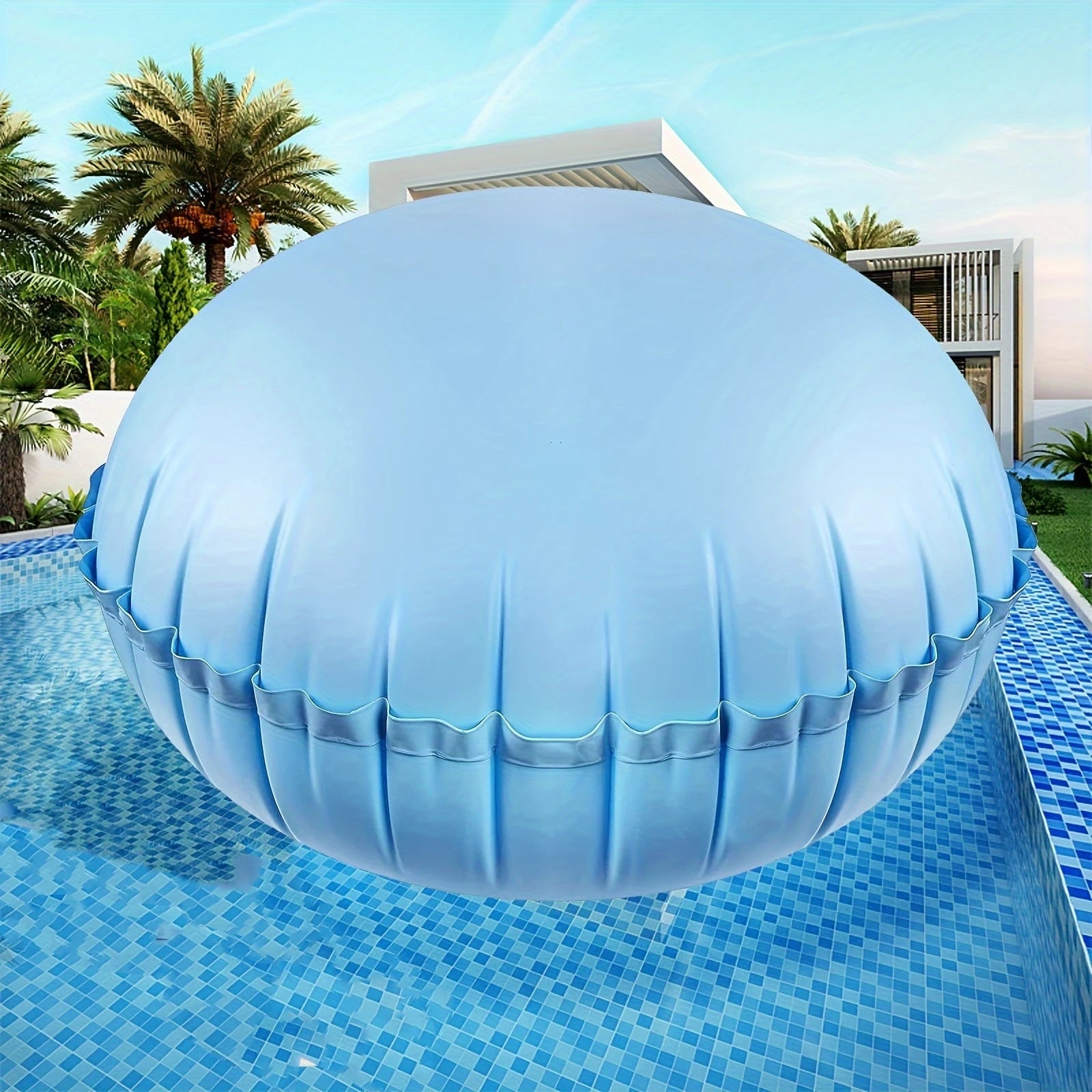 Coussins d'hivernage gonflables en PVC pour piscine hors sol, ronds bleu ciel ou bleu foncé, carrés