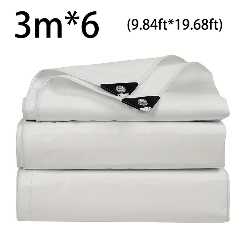 Bâche blanche imperméable en polyéthylène 0,3 mm, abri solaire et jardin, 19 tailles