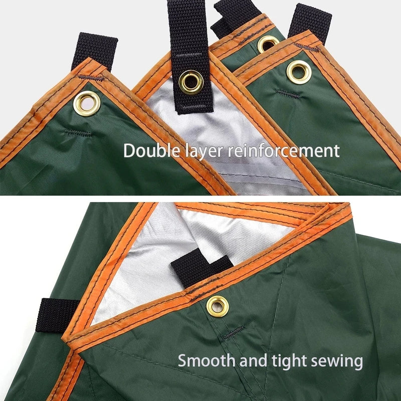 Bâche de camping auvent imperméable Oxford 210D, avec ou sans poteaux, 3x3 à 3x5 m