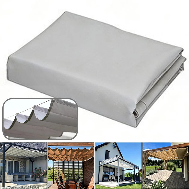 Voile d'ombrage rétractable pergola Oxford anti-UV, 12 coloris, de 1 x 3 à 2 x 6 m
