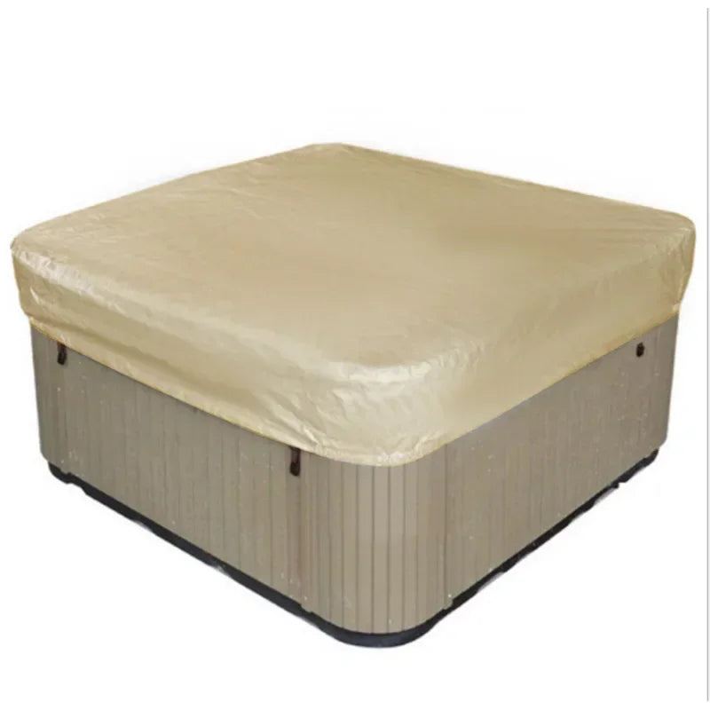 Housse spa carré imperméable anti-UV à cordon de serrage, 4 coloris, de 207 à 231 cm