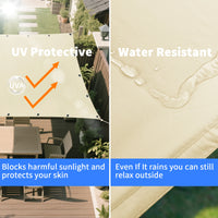 Voile d'ombrage pergola imperméable anti-UV à œillets, 4 coloris, 4 à 20 m²