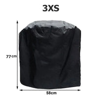 Housse de barbecue ronde universelle 58 x 77 cm, résistante au vent, noir ou argent