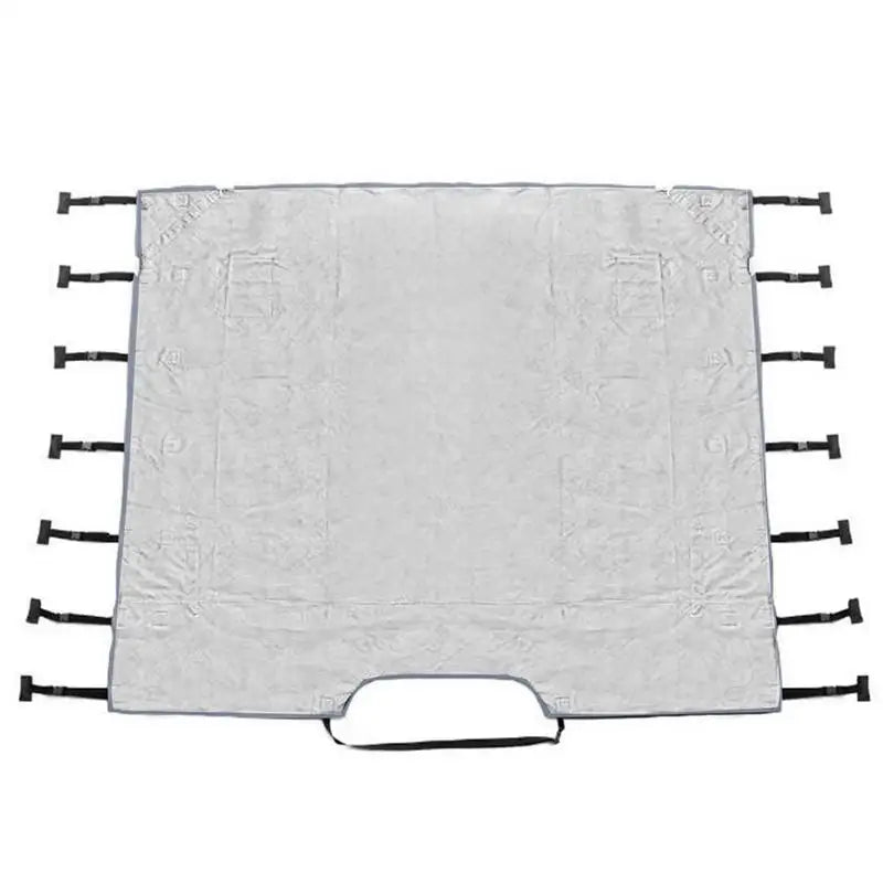 Housse de remorquage avant pour caravane avec 2 lampes LED, Oxford 210D argenté, 220 x 175 cm