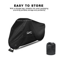 Housse moto pour Kawasaki Z650, Z750, Z800, Z900, Oxford 210D noir ou argent, imperméable, anti-UV