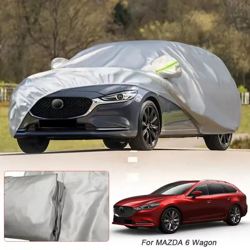 Housse voiture pour Mazda CX-3, CX-30, Mazda 3 et Mazda 6, polyester taffetas argent, imperméable anti-UV