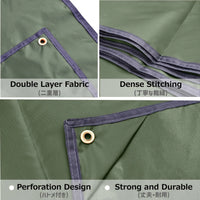 Bâche de sol camping imperméable à œillets, trois dimensions de 1,5 à 2,4 x 2,2 m