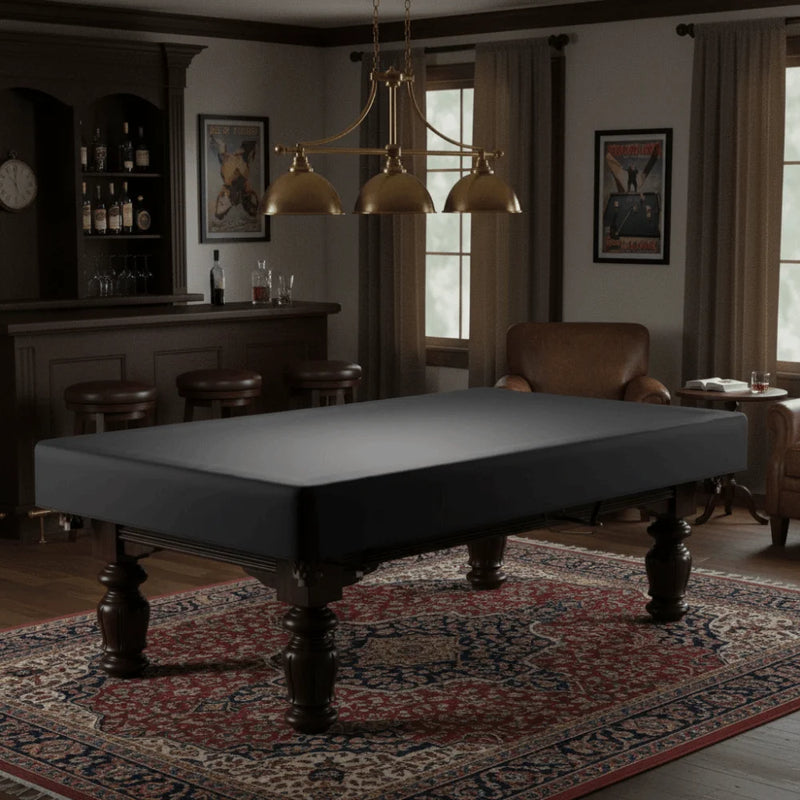 Housse billard anti-poussière Oxford 210D noire, bord élastiqué et cordon, 7, 8 ou 9 pieds