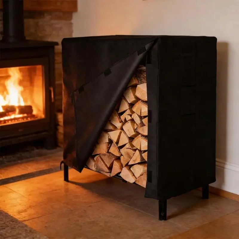 Housse support bois de chauffage Oxford 420D imperméable avec cordons élastiques, 122 x 107 x 61 cm