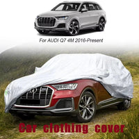 Housse voiture pour Audi Q5, Q4, Q7 et Q8 en Oxford argenté, anti-UV, 12 modèles au choix