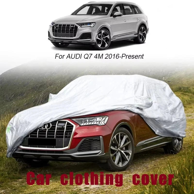 Housse voiture pour Audi Q5, Q4, Q7 et Q8 en Oxford argenté, anti-UV, 12 modèles au choix