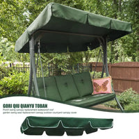 Toit de remplacement pour balancelle de jardin, polyester vert imperméable et anti-UV, 3 tailles