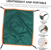Bâche de tente de camping carrée imperméable avec 4 crochets, de 56 à 148 cm, vert ou beige