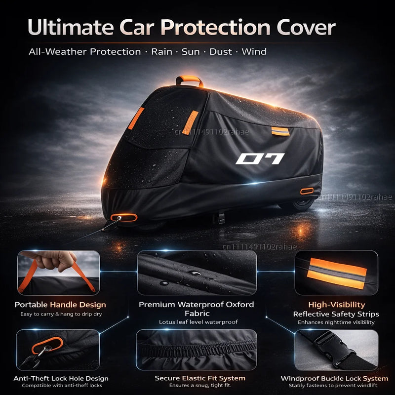 Housse moto pour Yamaha MT-07, polyester 210D imperméable, anti-UV, bandes réfléchissantes, 6 tailles