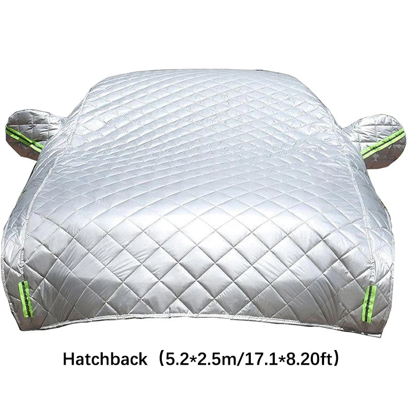 Demi-housse voiture anti-grêle épaisse 3 couches, Oxford, coton et polyester, 4 tailles de 5,2 à 5,8 m