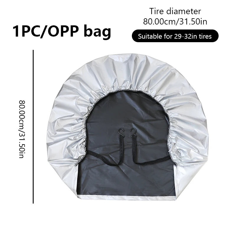 Housse de roue imperméable pour pneu de 74 à 81 cm, argent ou noir