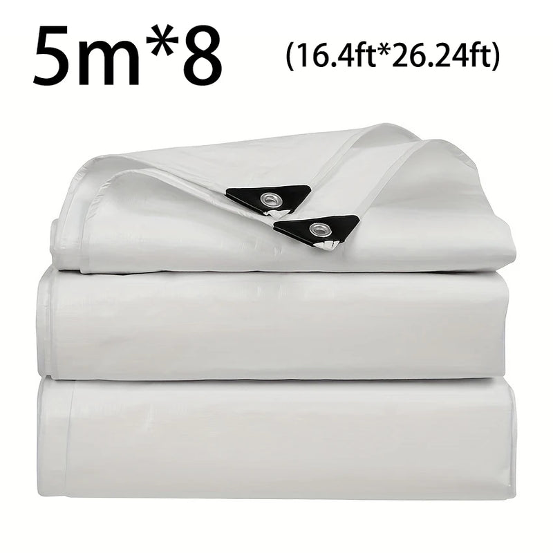 Bâche blanche imperméable en polyéthylène 0,3 mm, abri solaire et jardin, 19 tailles