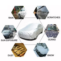 Housse voiture pour Mazda CX-3, CX-30, Mazda 3 et Mazda 6, polyester taffetas argent, imperméable anti-UV