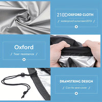Lot de 4 housses de salon de jardin imperméables en polyester 210D, noires, avec cordon de serrage