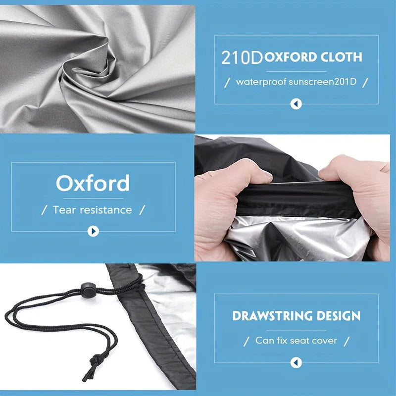 Lot de 4 housses de salon de jardin imperméables en polyester 210D, noires, avec cordon de serrage