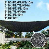 Voile d'ombrage noire anti-UV en polyéthylène, 2 grammages, de 2 x 2 à 8 x 10 m