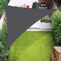 Voile d'ombrage triangulaire 3x3x3 m en polyester anti-UV avec cordes et anneaux inox, 5 coloris